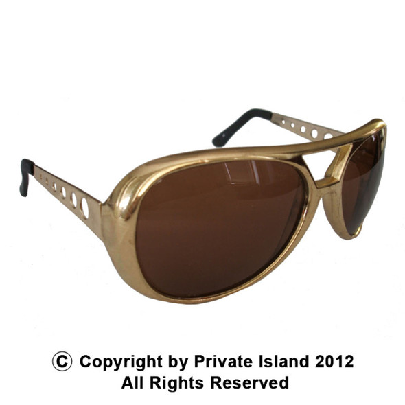 Gold Elvis Style Sunglasses 1131E
